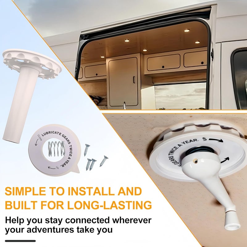 Malae RP-6300 RV Antenna Crank Handle for Winegard RV Antennae Directional Replacement Parts White，Antenna Parts Compatible with Winegard RV-3095 Sensar III Batwing Amplified RV TV Antennae - Image 4